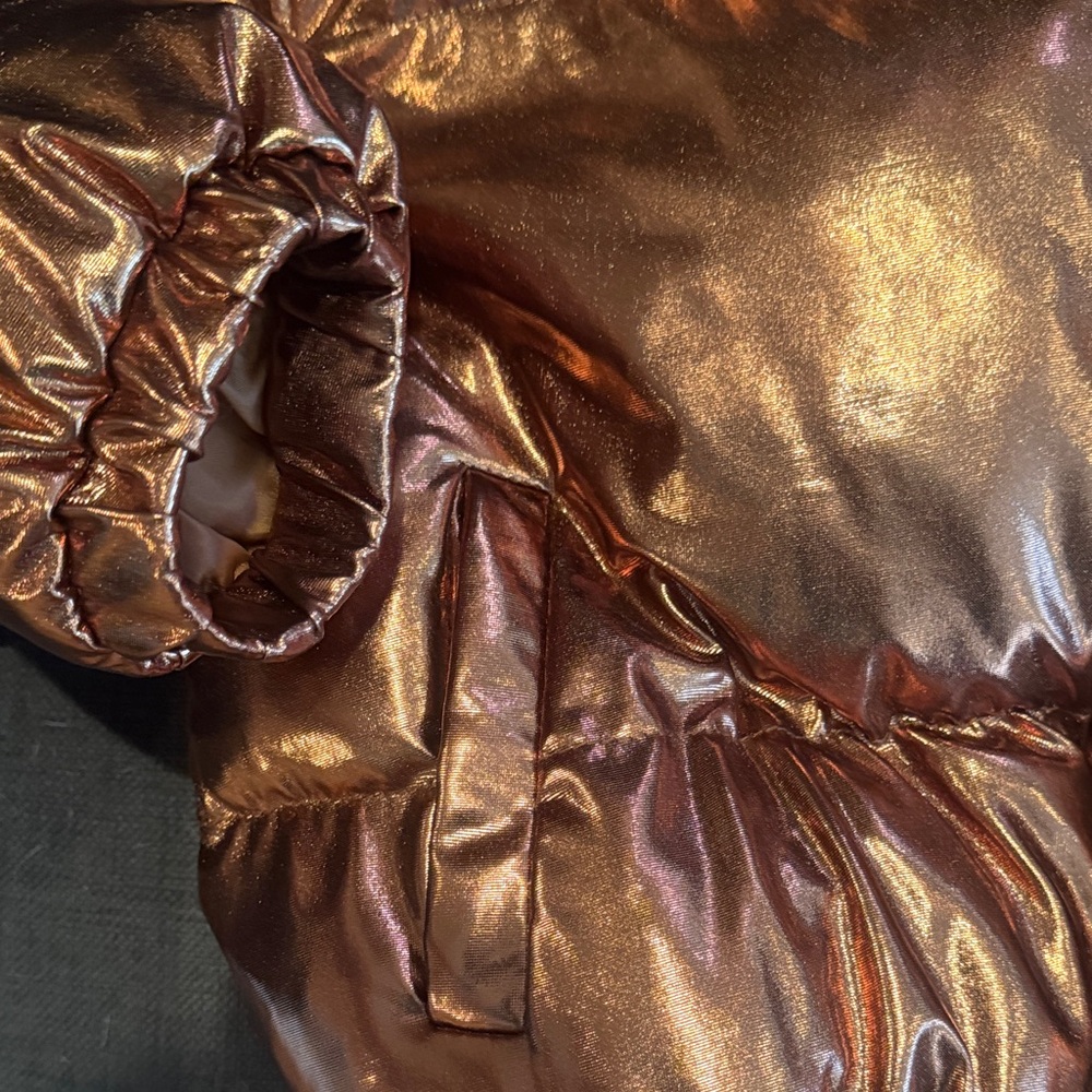 Metallic Bronze Puffer Jacket - Picture 4 of 4